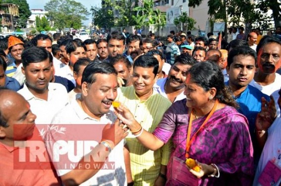 BJP sweeps Tripura by-election with 5000 votesâ€™ difference, â€˜Saffronâ€™ celebration in Badharghat constituency